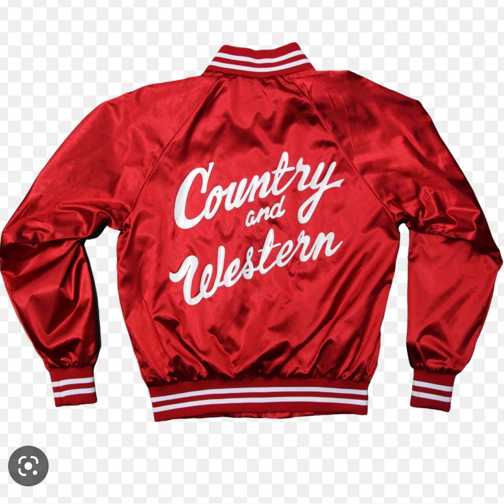 ISO Vinyl Ranch Satin Country & Western Bomber Jacket